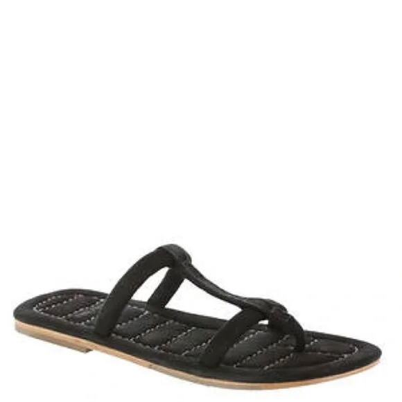 Free People Hadden suede Black flats slides sandal NIB quilted Sz7.5,8,9.5,10 - Picture 1 of 5
